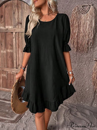 Ursa Ruffle Hem Smock Dress