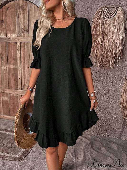 ZEYA - Ursa Ruffle Hem Smock Dress