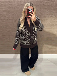 Valerie jacquard strikket cardigan
