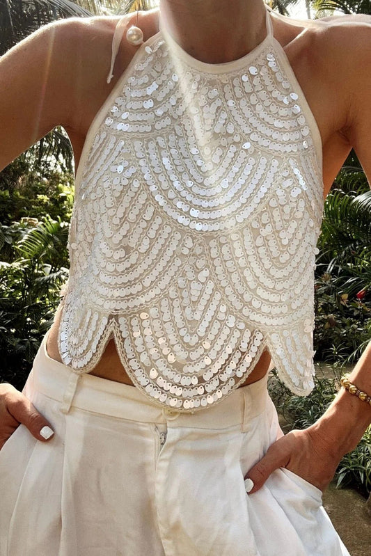 ZEYA - Valerie Sequin Halter Top