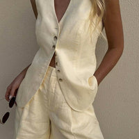 Bea Tailored Vest and Shorts Set