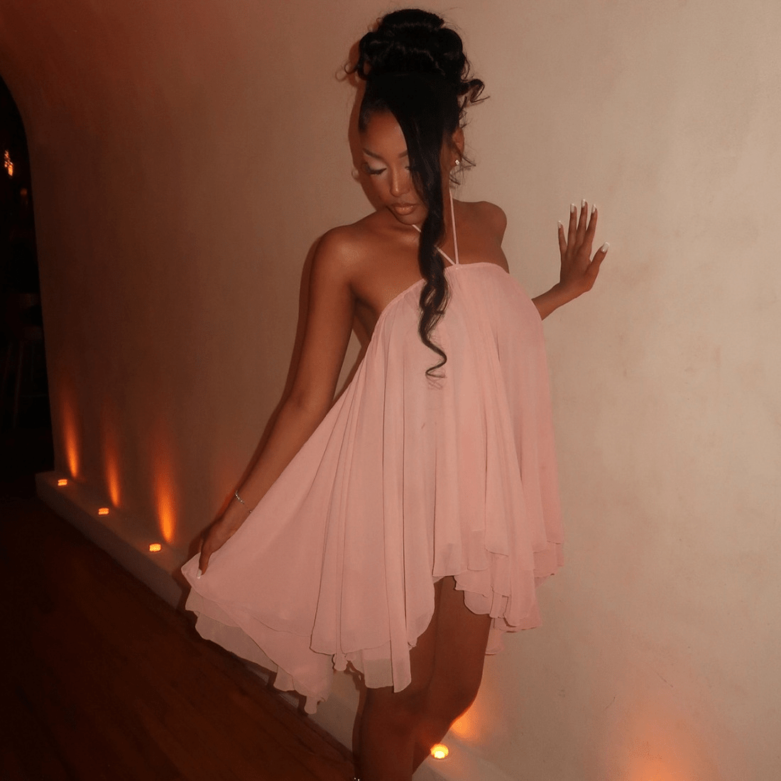ZEYA - Yasmin Backless Halter Mini Dress