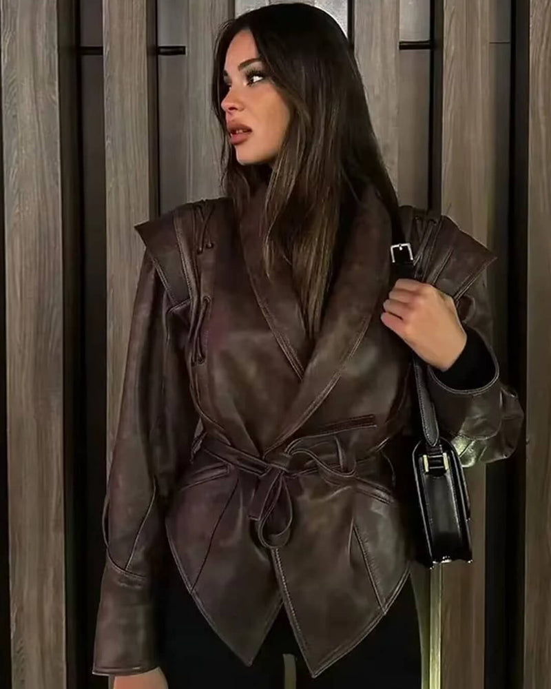 ZEYA - Zora Biker Faux Leather Jacket